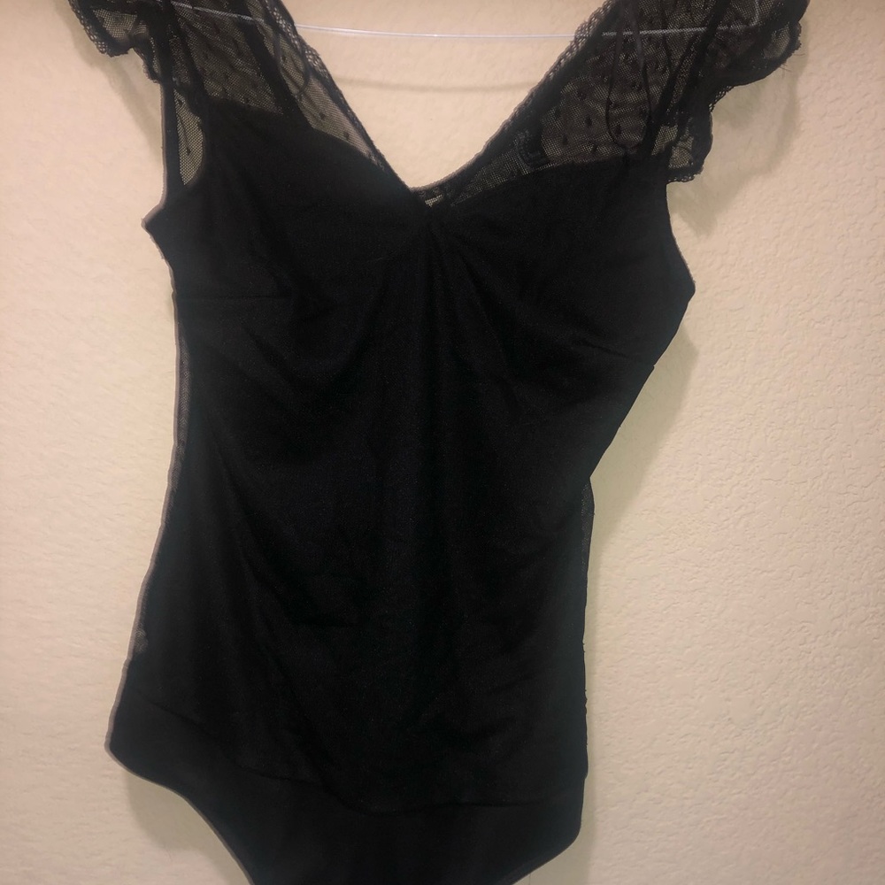 Black forever 21 L body suit lace back